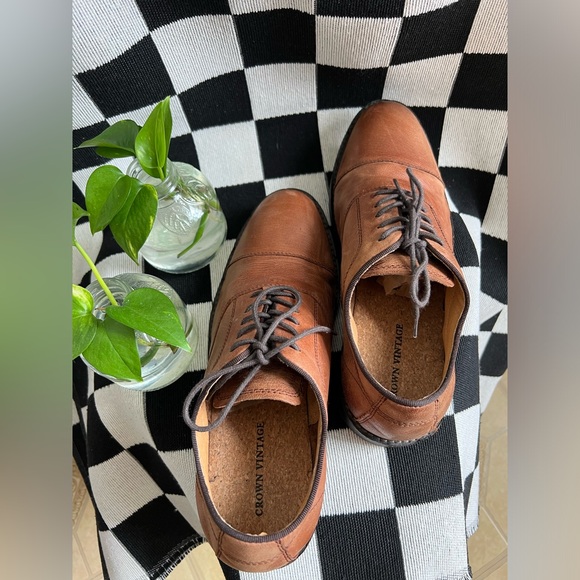 Crown Vintage Brown Leather Dress Shoes 9M - Picture 3 of 8